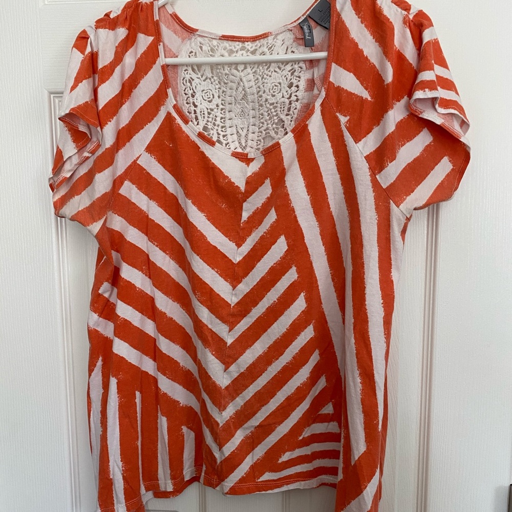 Orange flowy blouse
